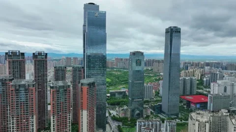 Cityscape Captured by Drone，After Rain Stock-Footage 218562275