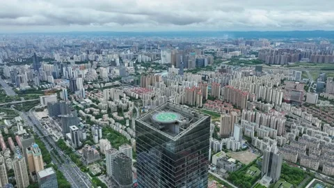 Cityscape Captured by Drone，After Rain Stock Footage 218562276