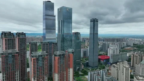 Cityscape Captured by Drone，After Rain Stock Footage 218562754