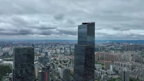 Cityscape Captured by Drone，After Rain Stock Footage 218562755