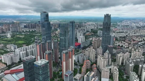 Cityscape Captured by Drone，After Rain Stock Footage 218562758