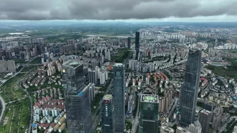 Cityscape Captured by Drone，After Rain Stock-Footage 218562773