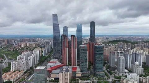 Cityscape Captured by Drone，After Rain Stock Footage 218563918