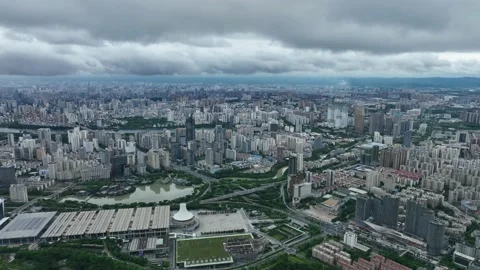 Cityscape Captured by Drone，After Rain Stock Footage 218563988