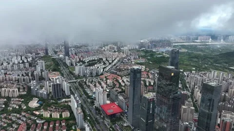 Cityscape Captured by Drone，After Rain Stock-Footage 218564919