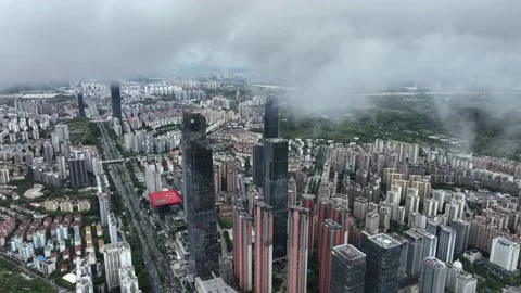 Cityscape Captured by Drone，After Rain Stock Footage 218565057