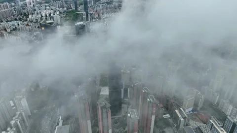 Cityscape Captured by Drone，After Rain Stock Footage 218565231