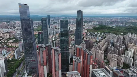 Cityscape Captured by Drone，After Rain Stock Footage 218565624