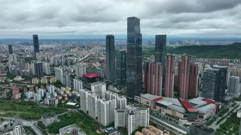 Cityscape Captured by Drone，After Rain Stock Footage 218565924