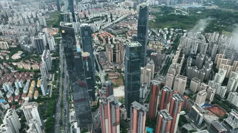 Cityscape Captured by Drone，After Rain Stock Footage 218566006