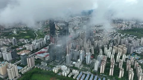 Cityscape Captured by Drone，After Rain Stock Footage 218566034