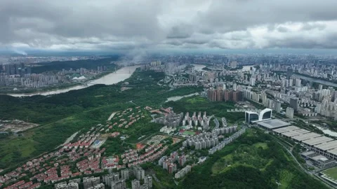 Cityscape Captured by Drone，After Rain Stock Footage 218566097