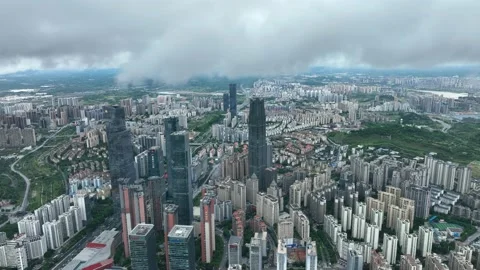 Cityscape Captured by Drone，After Rain Stock Footage 218566161