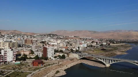 Cityscape of Cizre, Turkey Stock Footage 224118029