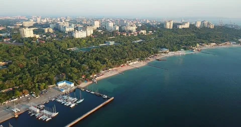 Cityscape On The Coast. Video stock 257782418