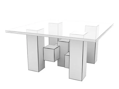 Cityscape Coctail Table 3D Model
