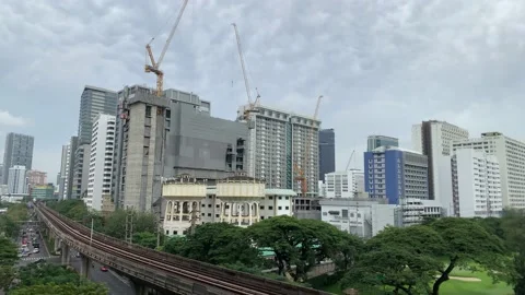 Cityscape construction and cloudscape Stock Footage 221975005