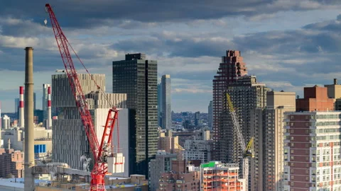 Cityscape Construction Cranes Video stock 269192383