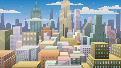 Cityscape Day Stockillustratie