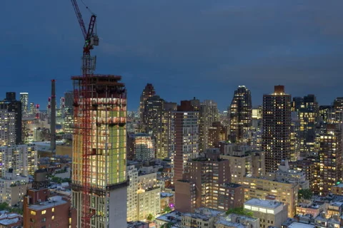 Cityscape Day to Night Lightning Stock Footage 276569130