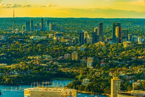 Cityscape from a distance Stock Photos