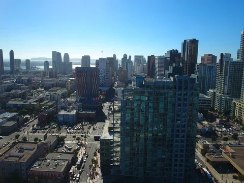 Cityscape Downtown Drone 4K Stock Footage 73091010