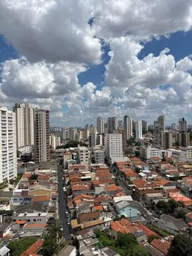 Cityscape with dramatic clouds Stock Photos