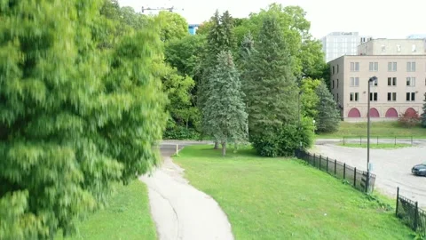 Cityscape from drone in sky Stock Footage 212688250