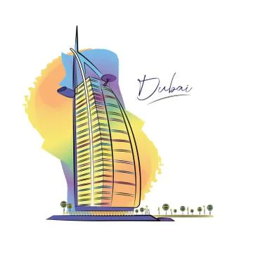 Cityscape of Dubai Ilustración de archivo