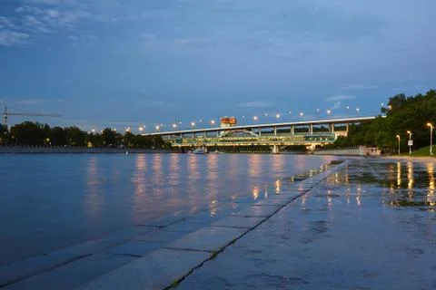 Cityscape at dusk Stock Photos