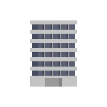 Cityscape element representing modern city building with multiple windows Ilustración de archivo