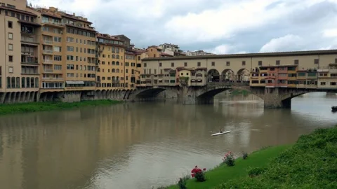 Cityscape of Florence on a cloudy day Stock Footage 106012100