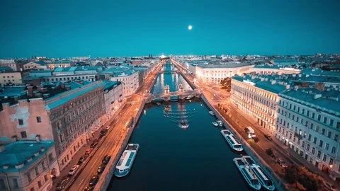 Cityscape With Fontanka River Vídeos de archivo 73174678