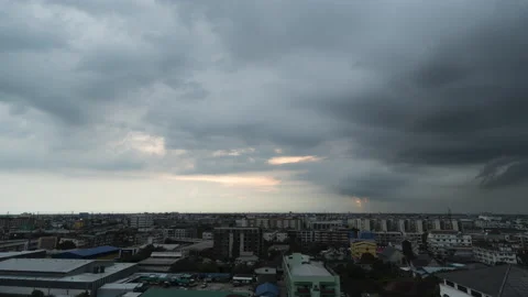 Cityscape with forming up storm. Stock Footage 162623497