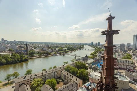 Cityscape of Frankfurt from Alte Nikolaikirche, Frankfurt, Germany Stock Photos