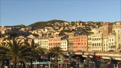 Cityscape of Genoa, Italy Stock Footage 79305020