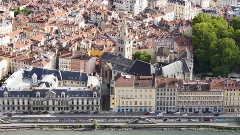 Cityscape in Grenoble, roofs. Stock Footage 96223832
