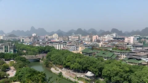 Cityscape at Guilin Video stock 341276478