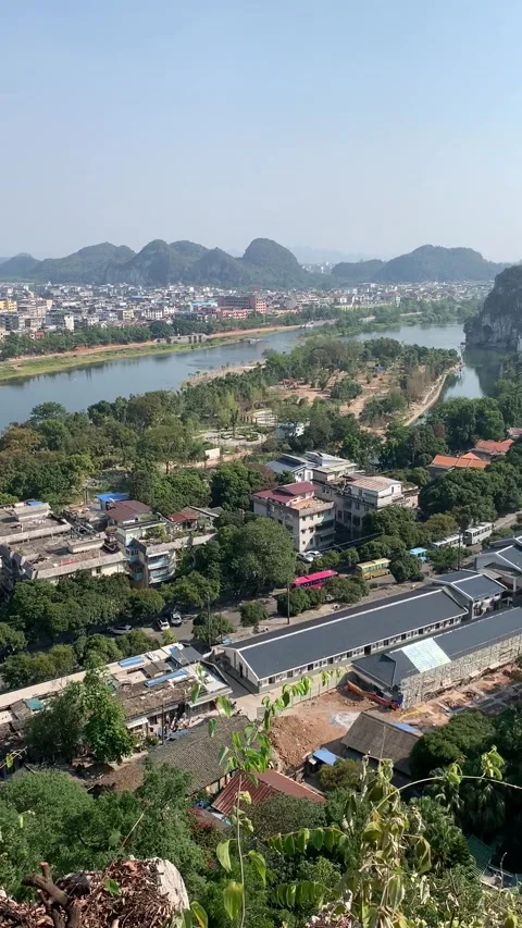 Cityscape at Guilin Video stock 341276538