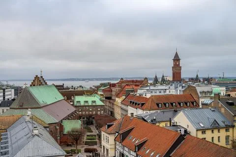 Cityscape of Helsingborg in winter Stock Photos