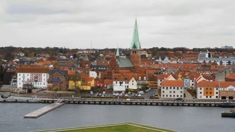 Cityscape of Helsingor, Denmark Stock-Footage 69815369