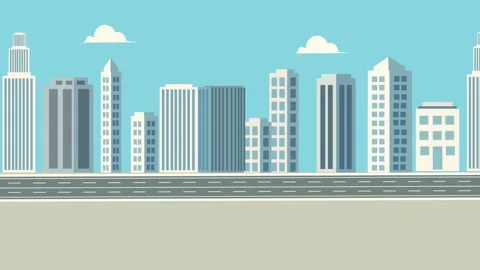 Cityscape High Building with empty Street in city background. Walking or Dr.. Stock Footage 304095030