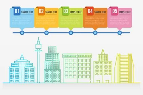 Cityscape infographic template Stock Illustration