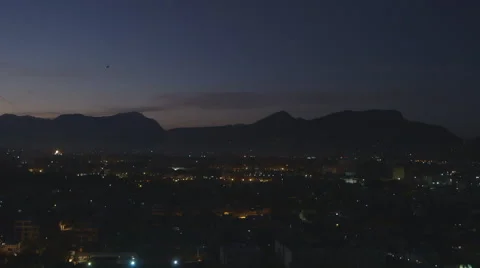 Cityscape of Kabul at night Stock Footage 45242078