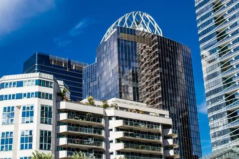 Cityscape of La Defense in Paris Stock Photos
