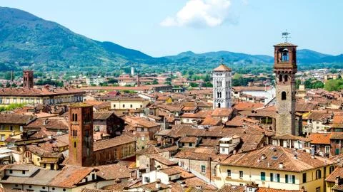 Cityscape of Lucca Stock Photos