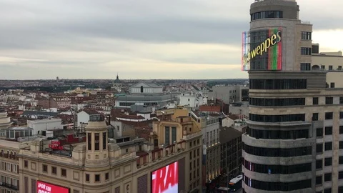 Cityscape of Madrid, Spain Stock Footage 93048274