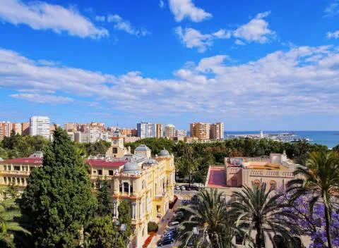 Cityscape of malaga, spain Stock Photos