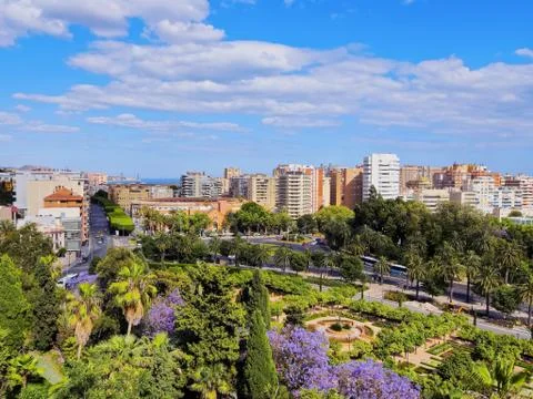 Cityscape of malaga, spain Stock Photos
