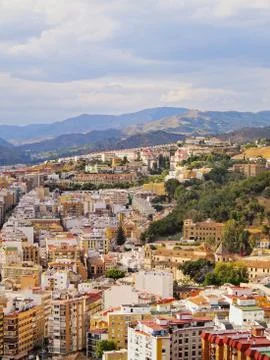 Cityscape of malaga, spain Stock Photos